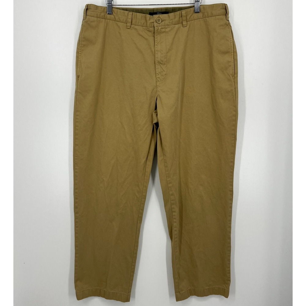 Tommy Hilfiger Pants Men's Size 38x32 Beige Khaki Flat Front Solid‎